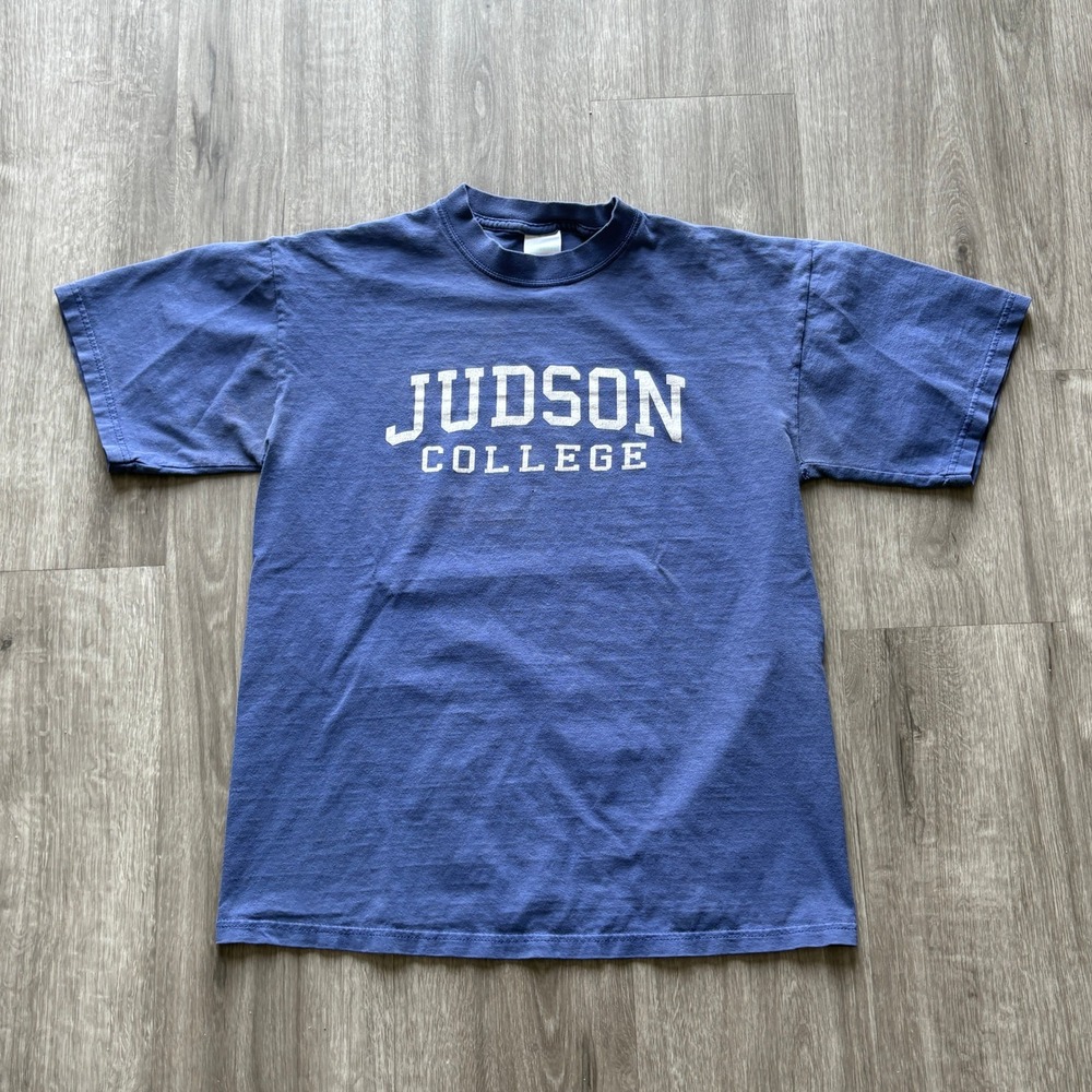 Vintage Judson College Graphic T-Shirt Blue Heavy Cotton Mens Medium